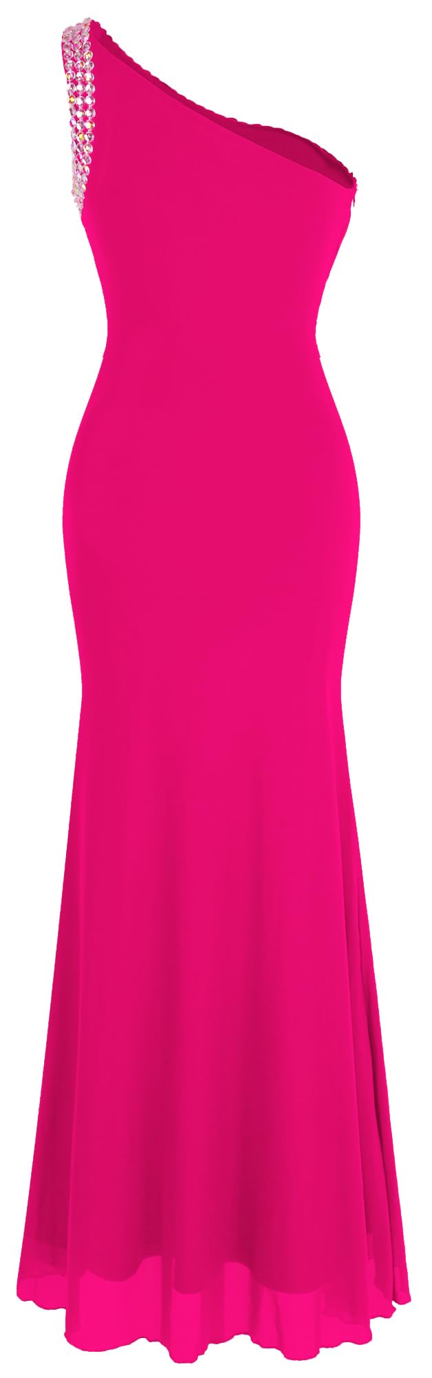 Angel-fashions Da Donna Una Spalla Vestiti da Sera Pieghe