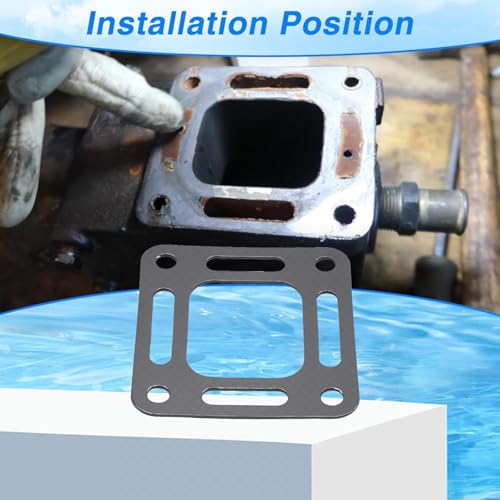 Image of 4 PCS Engine Exhaust Elbow Gaskets Exhaust Riser Gaskets Compatible with MerCruiser V6 & V8 Stern Drive Replace# 18-2849-1 27-818832 27-863726