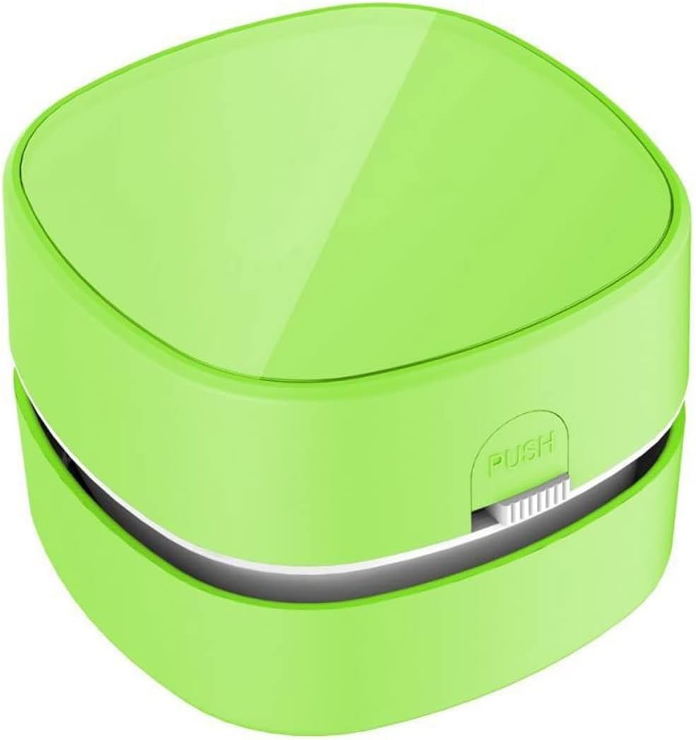 Hand Held Vacuum, Desktop Vacuum Cleaner Portable Cordless Table Crumb Dust Sweeper for Home Office Cars Keyboard USB Rechargeable (Color : Green)