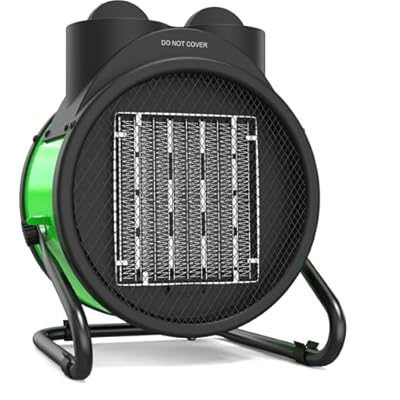 Buyplus Outdoor Heaters for Patio - 1500W Portable Garage Heater with 90°Adjustable Angle, Overheat Protection & 2S Fast Heating, Electric Space Heater for Patio, Garage, Office (Green)