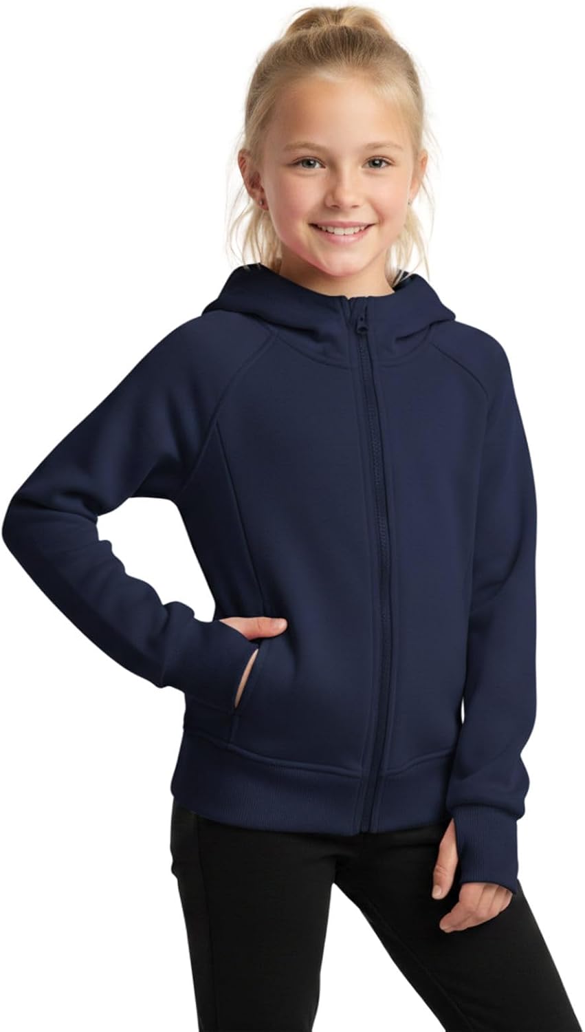 WELAKEN Teens Girls' Zip-Up Hoodie Sweatshirt Kids Long Sleeve Athletic Jacket with Pockets