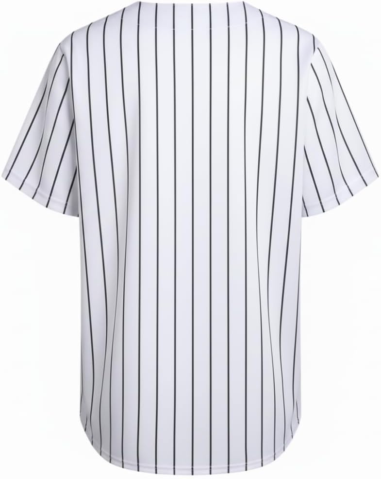 Unisex Baseball Jersey, Button Down Short Sleeve Striped Top, Hip Hop Sportswear