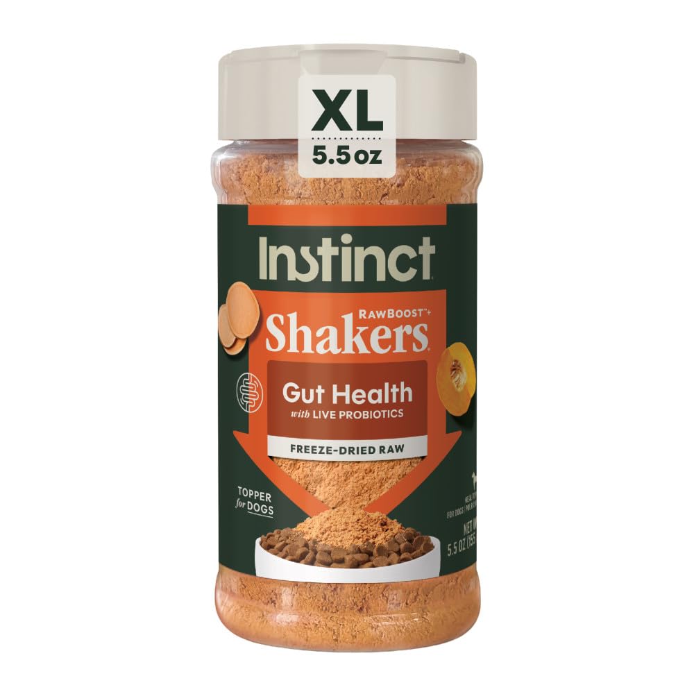 Raw Boost Shakers, Freeze-Dried Powder, Dog Food Topper, Chicken - Gut Health, 5.5 oz. Bottle