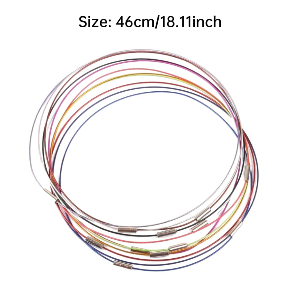Naszyjniki, wisior, naszyjnik typu Choker, naszyjnik typu Choker naszyjnik z pamięcią drutu Choker sznurek naszyjnik ustalenia mieszana stal do wyrobu biżuterii DIY 46cm 12szt
