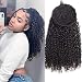 WENYU Kinky Curly Human Hair Drawstring Ponytail For Black Women 8A Brazilian Virgin Kinkys Curly Clip In Ponytail Extension Human Hair Pieces Natural Black (12 Inch Kinky Curly Drawstring Ponytail)