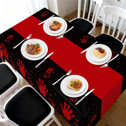 Image of Childom 3 Pack Halloween Tablecloth Rectangle Table,Halloween Decorations | 54 inch x 108 inch Disposable Plastic Tablecloths,Plastic Table Cover for Halloween Party Decorations,Halloween Party Supplies Favors