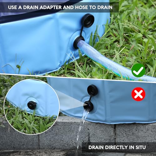 Piscina para cães - Piscinas para cães grandes, piscina dobrável para cães, gatos e crianças (160 cm