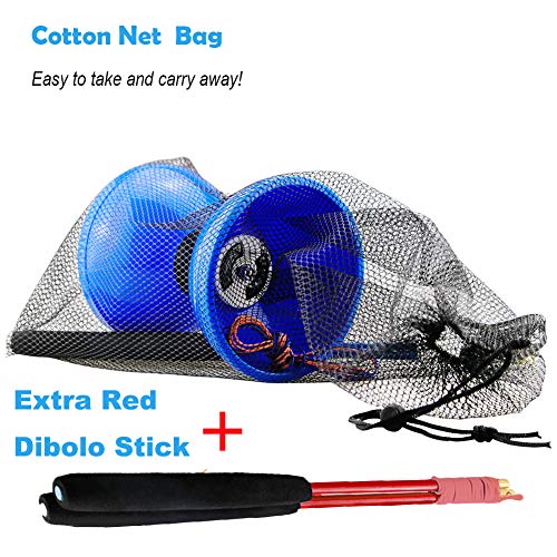 magicyoyo pro triple bearing diabolo medium size 5 blue chinese yoyo toy with 2 pair carbon sticks 2 extra strings 1 net bag high performance chinese yoyo diabolo skill toy