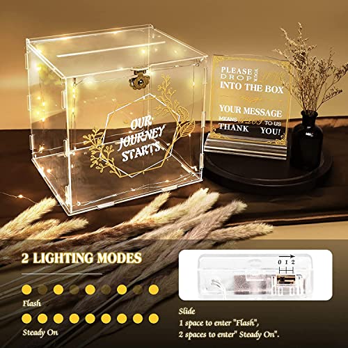 Sekkvy Acrylic Wedding Card Box Money Post Gift Box Holder,Clear Card Box Large Letter Envelope Boxes With Lock And Slot For Reception Anniversary Birthday Party Memory Box #TOP4