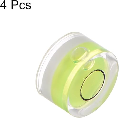 Miniatura 3 de HARFINGTON 4 unidades de nivel redondo de burbuja de 0.472 x 0.276 in, mini niveles circulares de espíritu de diana para nivelación de cámara,