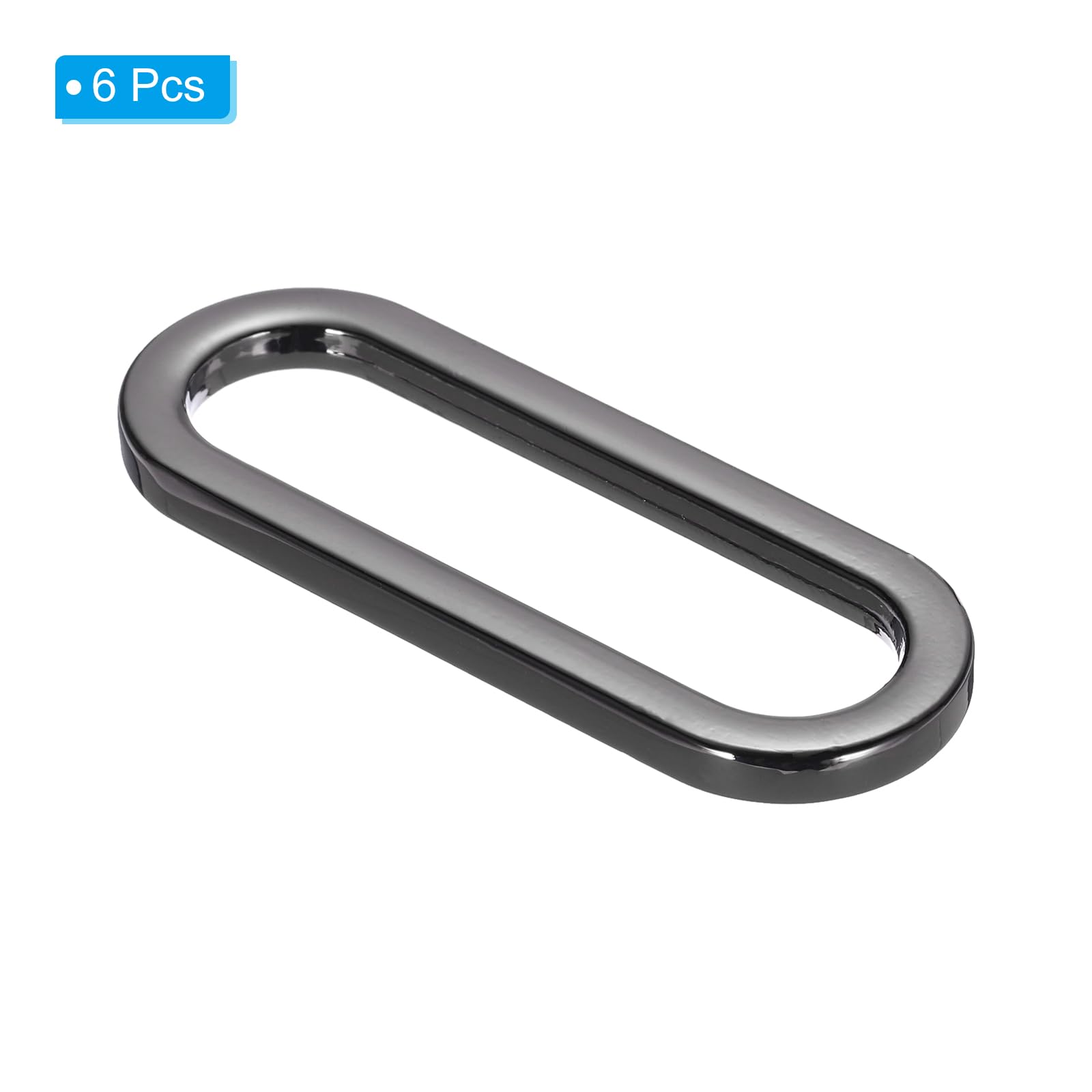 PATIKIL 1.5 Inch Metal Oval Ring Buckle, 6 Pack Adjustable Buckle Loops Non Welded Strap Fastener for Backpack Bag Belt Black - Image 3