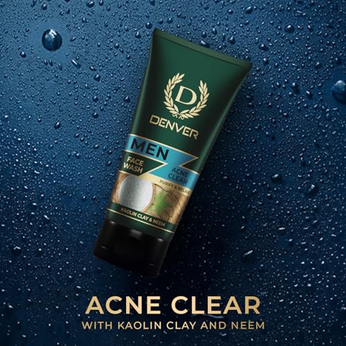 Image of DENVER Acne Clear Face Wash - 50GM Each (Pack of 3) | Remove Acne & Lighten Dark Spots Face Wash for Men| Suitable for Oily Skin | All Skin Type