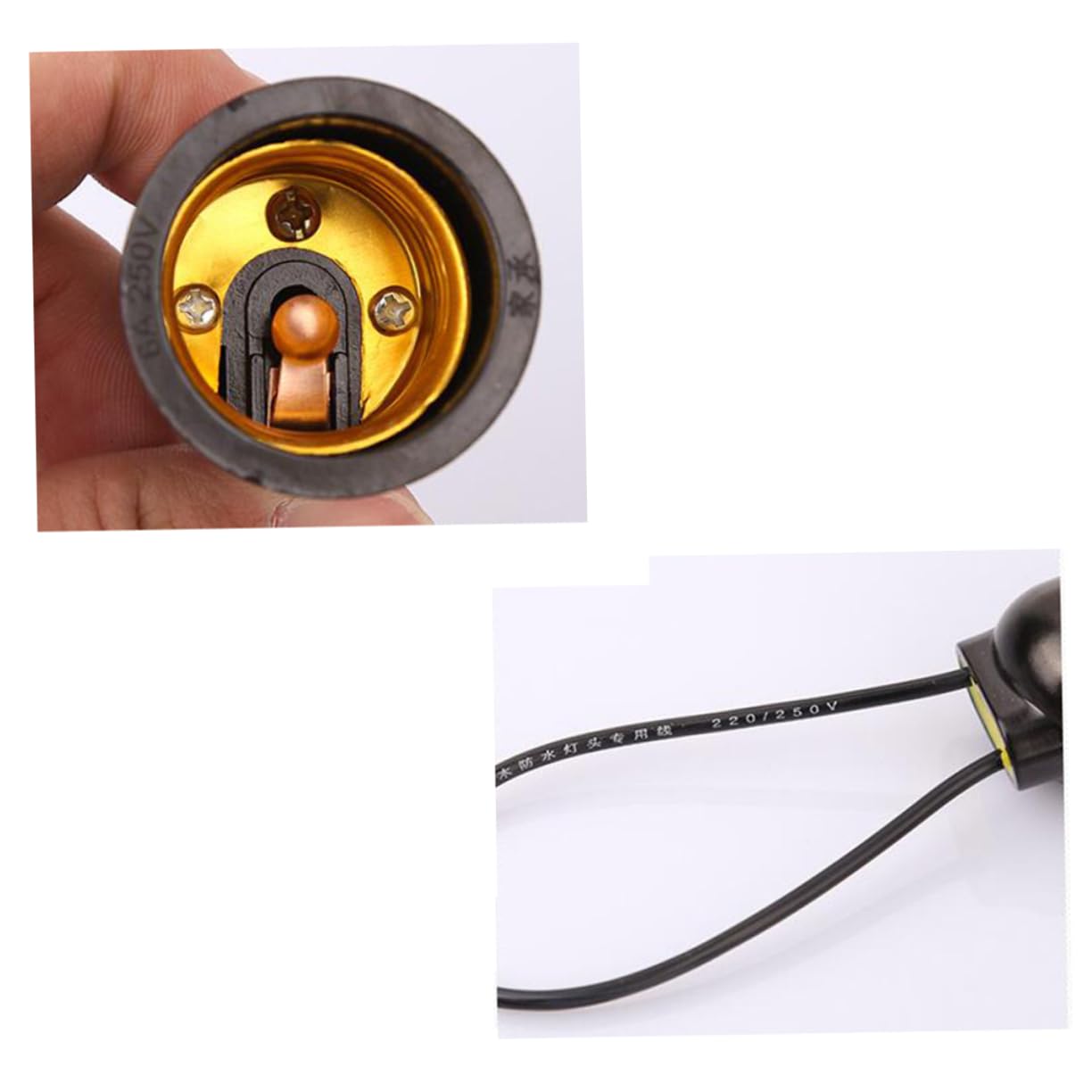 ORFOFE 10Pcs Bakelite Lamp Holder Socket Durable Ceiling Light Base for Home Restaurant Easy to Install Retro Design Suitable for Corridor Balcony Lighting