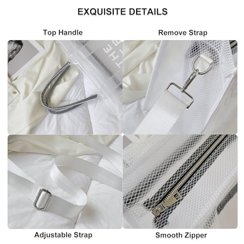 Image of Clear Tote Bag Stadium Events Large Clear Purse for Women Transparent Crossbody Bag for Concert,Work,Beach,Sport