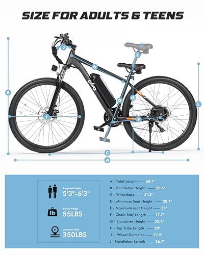 Qlife Electric Bike for Adults/Teens Racer-28MPH 21-Speed Peak 1200W Brushless Motor Adult Electric Bicycles, 48V 10.4Ah Removable Battery Mountain Ebike, Up to 55 Miles, 27.5X2.1 Tire E Bike