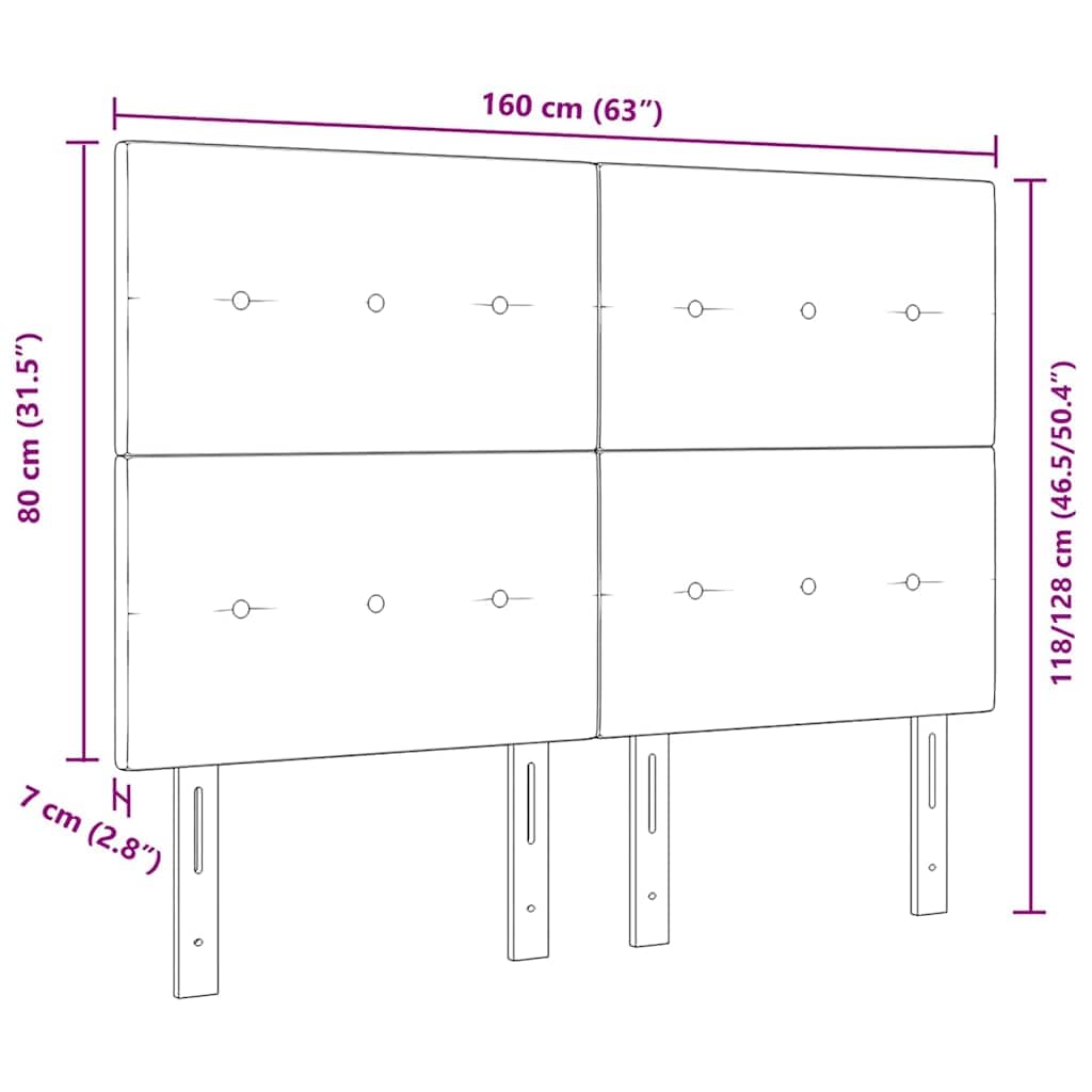 Cabecero de cama de piel sintética de 160 cm, color marrón oscuro