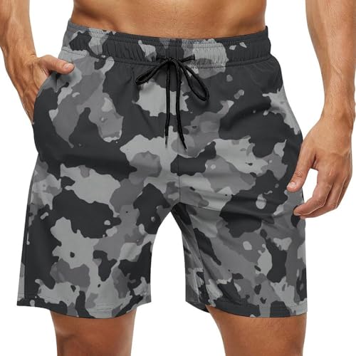 Men's Camo Swim Trunks Quick Dry Board Shorts Camouflage Swimwear Beachwear for Men2