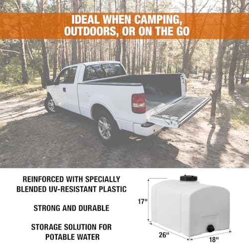 RomoTech 82123899 Polyethylene Domed Reservoir Water Tank, 26 gallon, Made In The USA Poly Tank For Water and Non-Flammable Liquids, Rust and Corrosion Proof