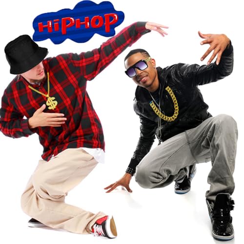 12/18/24 Pack Gold Chain Necklaces Dollar Sign Fake Dollar Gold Chain for Men Women Party Pendant Necklace Hip Hop Jewelry Mardi Gras Beads 80s 90s Hip Hop Accessory4