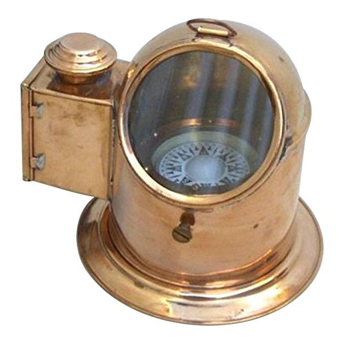 NauticalMart Copper and Brass Binnacle Compass with Oil Lamp Outdoor Camping Gear
