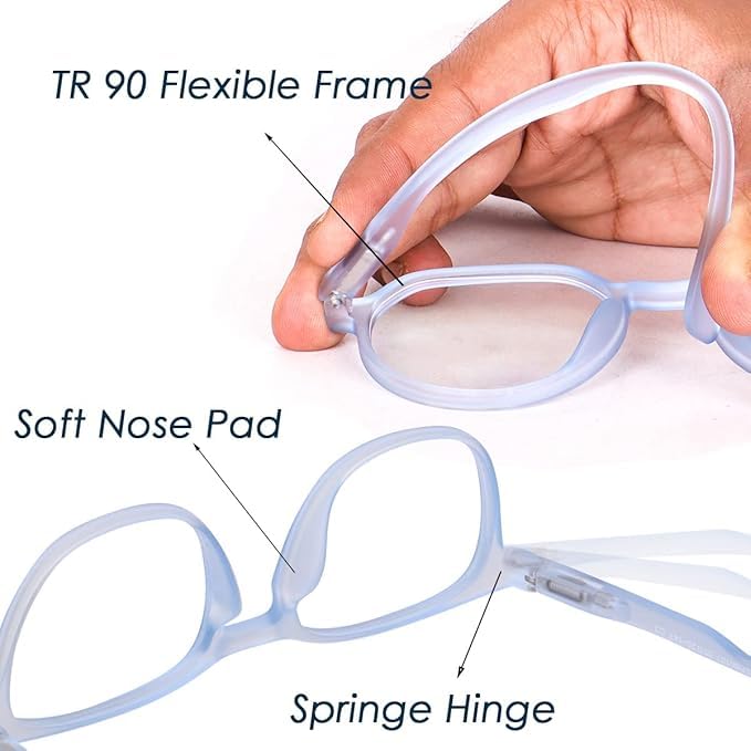 Image of Zero Power Computer Glasses - Blue Light Blocking, UV Protection, Lightweight Medium Specs for Digital Screen Safety, Stylish Everyday Wear, Eye Comfort for All-Day Use.