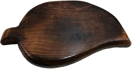 Miniatura 8 de collectiblesBuy Bandeja de madera con diseño de hojas para servir, mesa de desayuno, decoración de cocina, bandeja de fruta seca de madera, hecha a