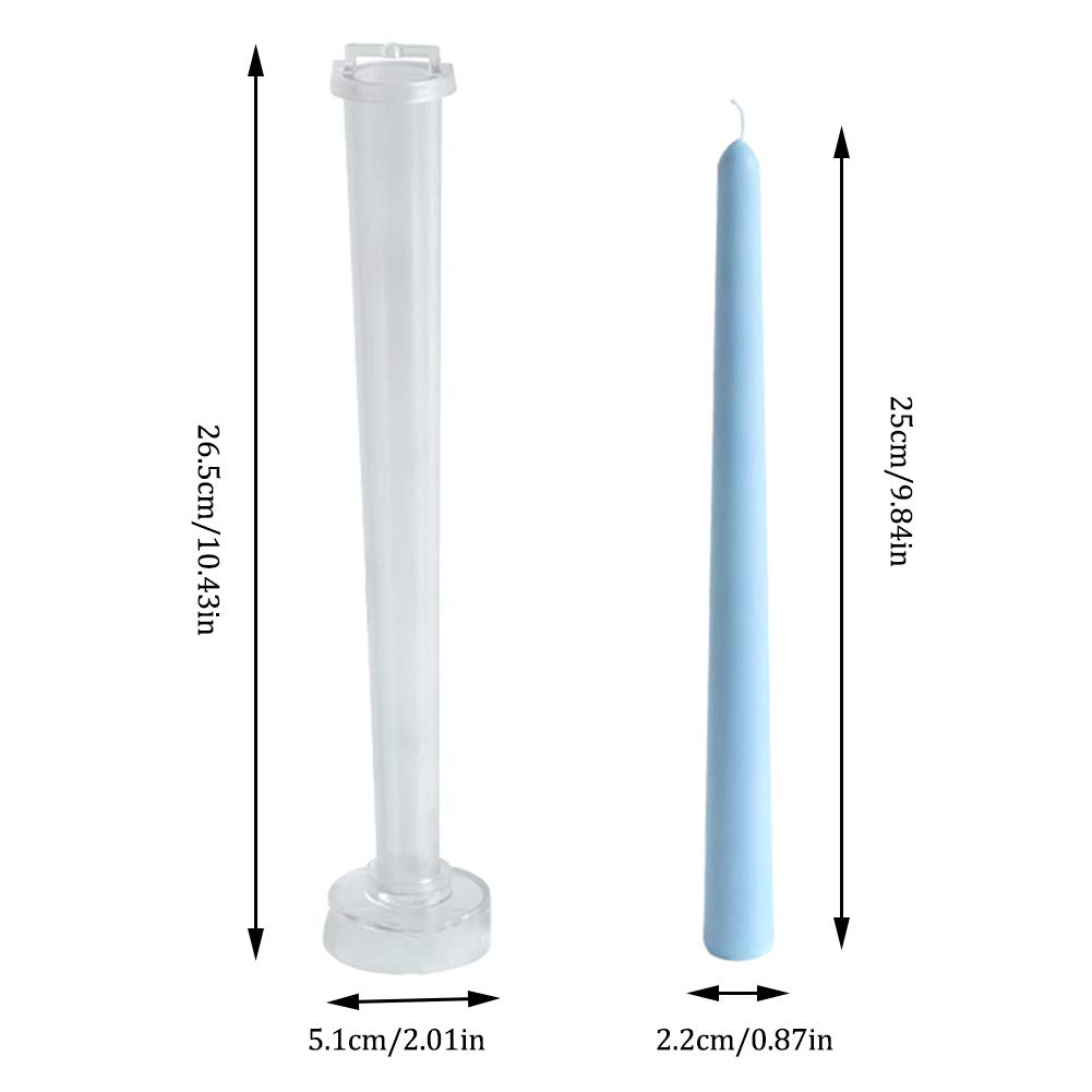 Jushom Tall Taper Candle Mold, Candlestick Molds for Candle Making,Durable Plastic Pillr Candle Candle Mold (2 PCS)