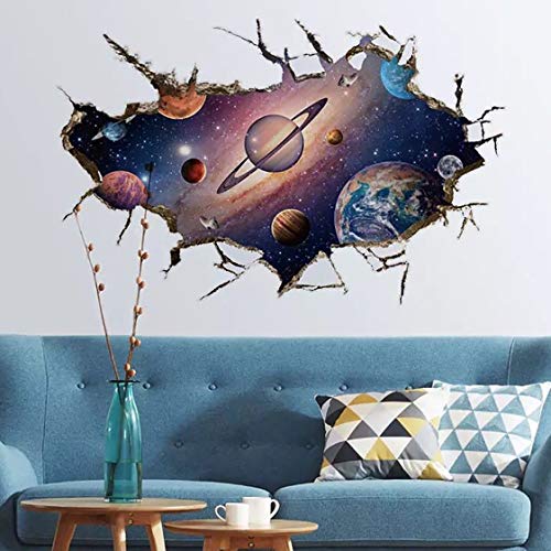 WandSticker4U®- 3D Wandtattoo PLANETEN I Wandbild: 60x90 cm I Wandsticker Kinder Weltall Weltraum Universum Sonnensystem Galaxy Poster I Wand Deko für Kinderzimmer Junge