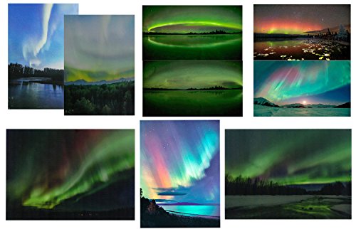 6 Different Aurora Borealis Northern Lights - 3D Lenticular Postcard Greeting Cards