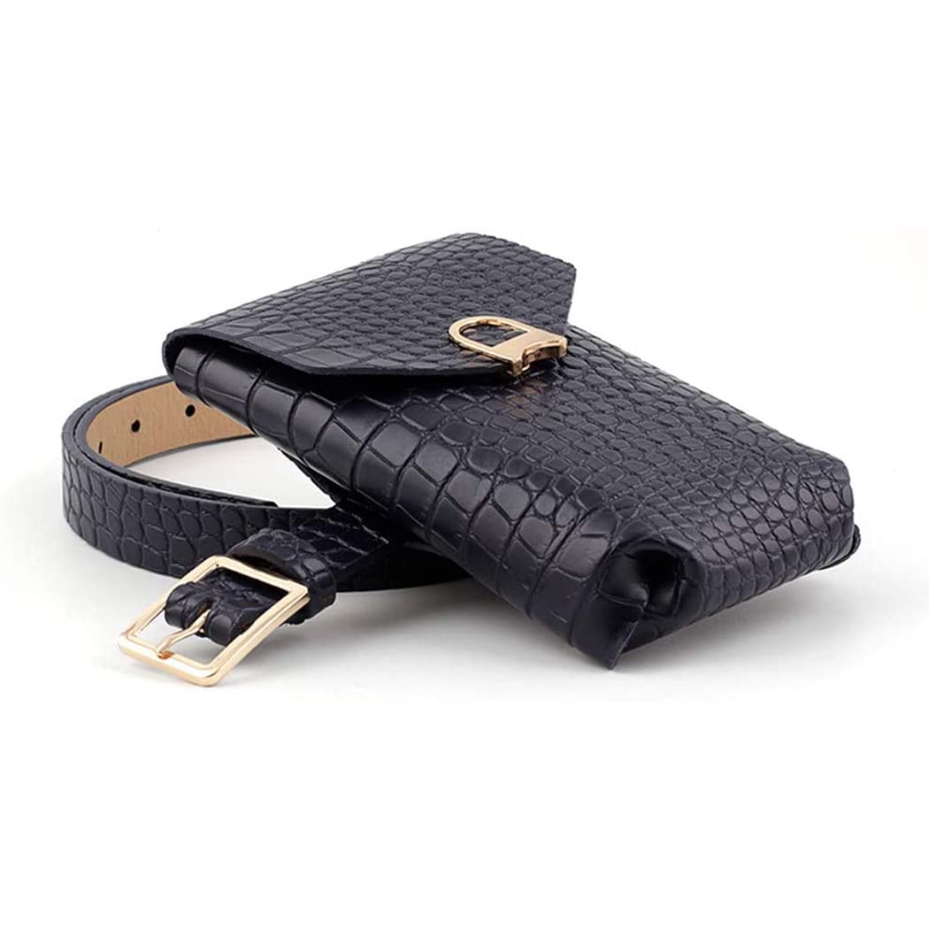 Sadiyamo Removable Belt Waist Bag Crocodile Pattern Leather Belt