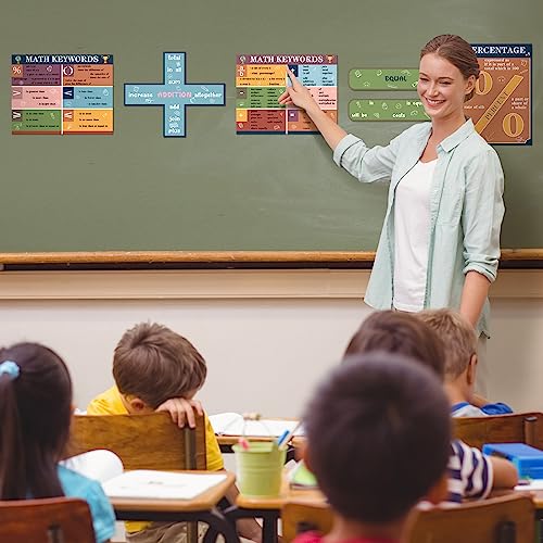 Image of Geyoga 15 Pcs Boho Math Posters for Classroom, Symbols Keywords