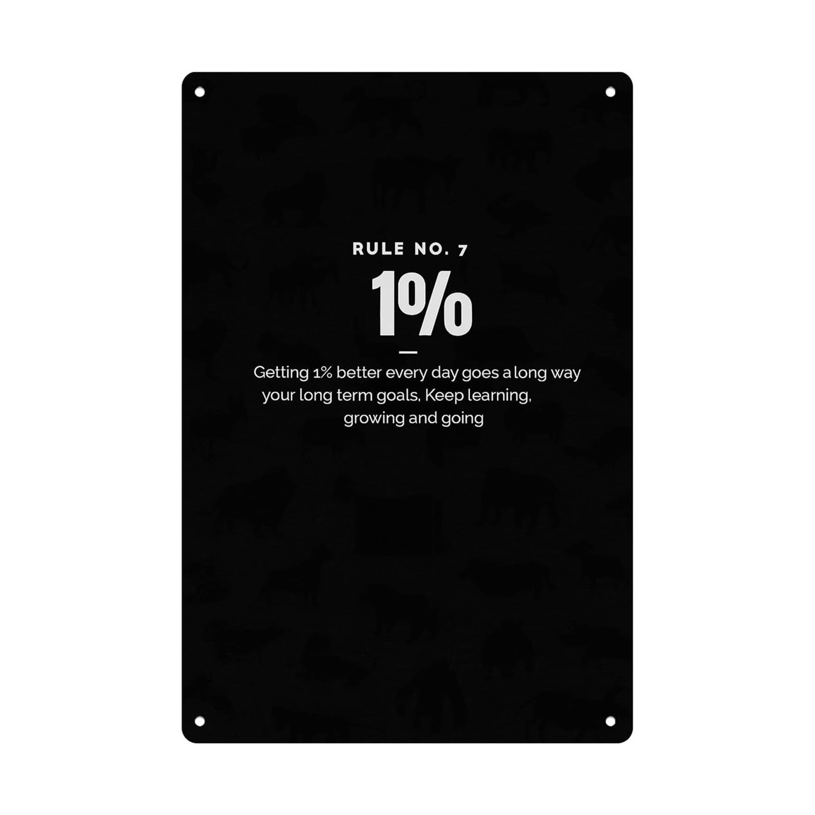 MCQWOMFQAK Retro Success Principle Sign Rule 7 Funny Motivational Metal Plaque for Man Cave Garage Home Gym Workout Room 8 X 12 Inch