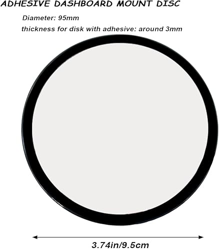 Miniatura 2 de 2 discos de montaje adhesivos de 3.74 pulgadas para tablero, disco de montaje universal de ventosa de 3.74 pulgadas para montaje de parabrisas de