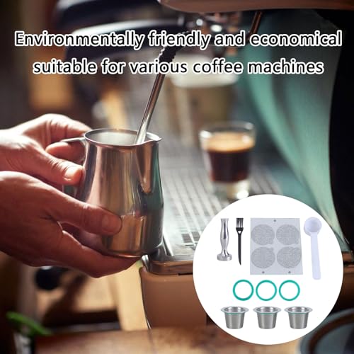 Dosettes café rechargeables inox réutilisables avec cuillère et tamper