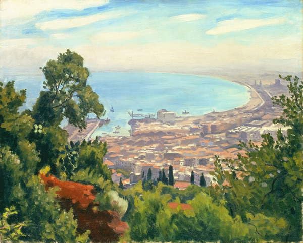 DLZJYIQV Célèbre Imprimé sur Toile Peinture Motif la Baie d'Alger d'Albert Marquet Murales en Toile Pour la Décoration de Bureau 60x90cm