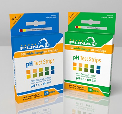 Puna Diagnostic Ph Test Strips - Get Results in 15 Seconds - Universal Ph 4.5 - Ph 9.0 - 100ct -2 pack (200 Strips)