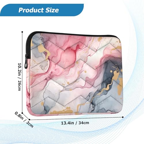 Funda para portátil 13-14 pulgadas en mármol rosa resistente y protectora miniatura 3