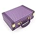 MISYLPH Multifunctional Two-Layer Woven Leather Jewelry Box Organizer with Handle (Purple)