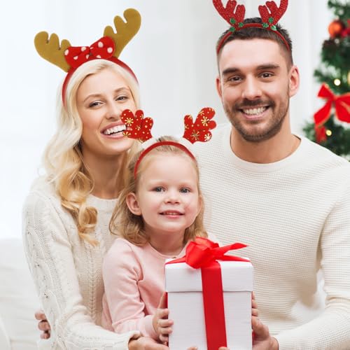 Image of PALAY 10 Pcs Chirstmas Hair Band for Girls Kids Antler Headband Chirstmas Hairbands Chirstmas Party Dress Up Chirstmas Costume Hair Accessories Christmas Gifts for Girls, Boys, Kids