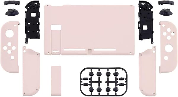 eXtremeRate DIY Replacement Shell Buttons for Nintendo Switch, Cherry Blossoms Pink Back Plate for Switch Console, Custom Housing with Full Set Buttons for Joycon Controller [Only Shell, NO Console] - 2