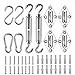 Shade Sail Hardware Kit, Awroutdoor Stainless Steel Hardware Kit for Triangle Square Rectangle Sun Shade Sail Installation for Garden Patio Lawn ,42 Pcs