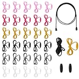 30 Pack Breakaway String Necklace Replacement Nylon Lanyard Necklace Cord with Breakaway Clasps Lanyard String Kit Necklace Rope Colored Cords for Pendants Crafts Bracelet Necklaces Jewelry Making
