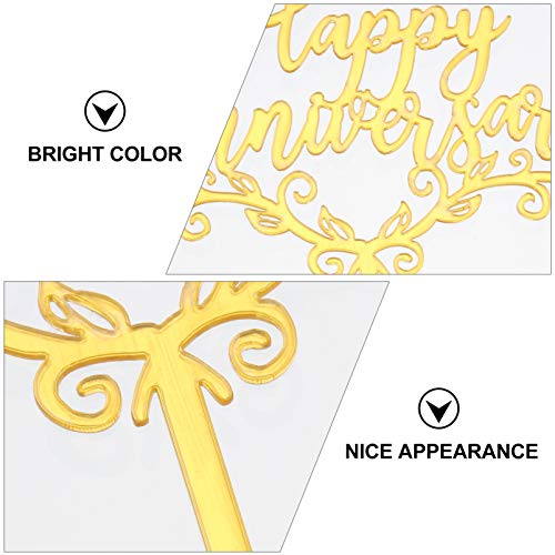 Amosfun 25Pcs Happy Anniversary Cake Topper