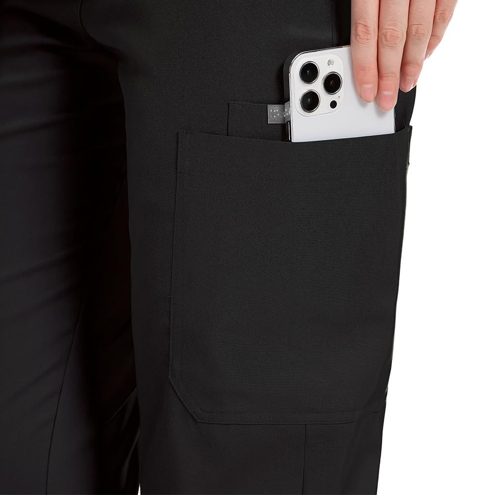 Pantalones de Enfermería Cintura Elástica con Cordón 5 Bolsillos Tejido Transpirable Poliéster DK74