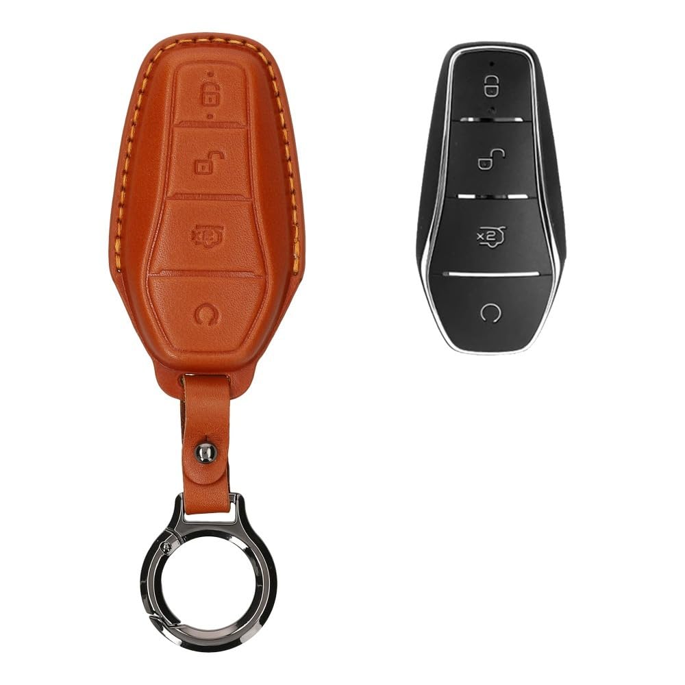 Mauxpiao D For By Atto 3 / Sealion/Han/Tang/Dolphin/Seal Leather Key Case, Car Key Cover, Key Protector Rewr/D/A