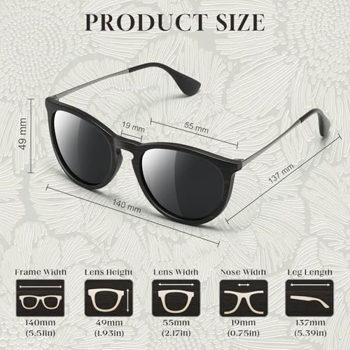 Image of SUNGAIT Rosewood Wood Sunglasses Polarized Vintage Round Sun Glasses for Women Men Classic Retro Trendy Style