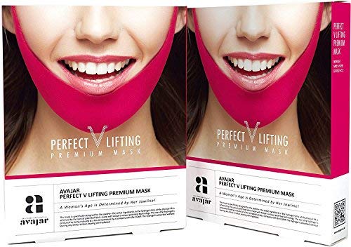PerfectVLifting PremiumMaskforFacialfirmingtreatmentTightface&Neck line, 10 Count