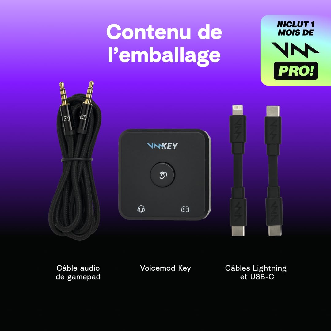 Voicemod Key - VMKey Modificateur de Voix en Temps Réel et Soundboard pour Consoles de Jeu (Compatible avec PS5, PS4, Xbox, SWITCH2)