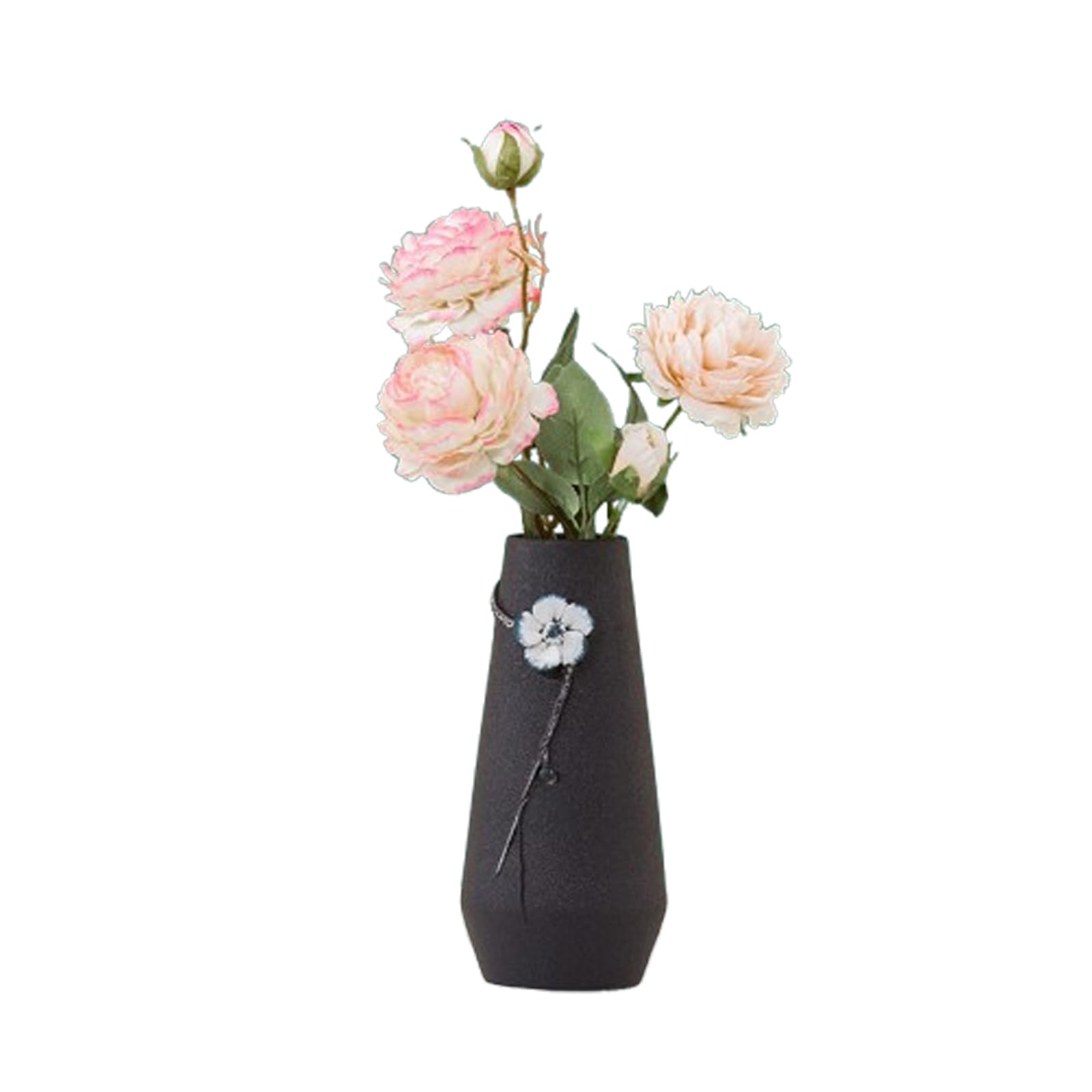 Ceramiczny wazon Wazon śliwkowy Kolorowe wazony Dekoracje wazonów do biura, stołu jadalnego, stroików i wesel,Black
