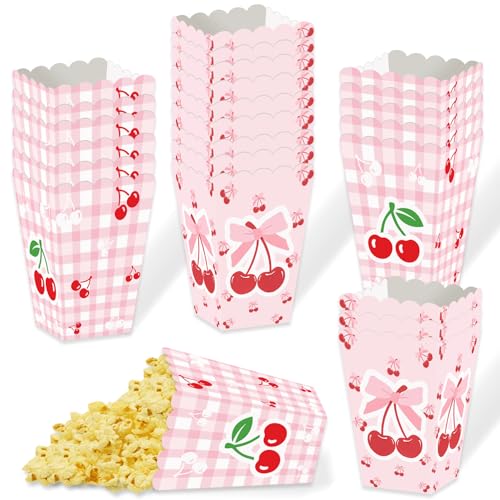 24 Pcs Cherry Popcorn Boxes Cherry Baby Shower Decorations Cherry Themed Party Decorations Cherry Birthday Party Decorations